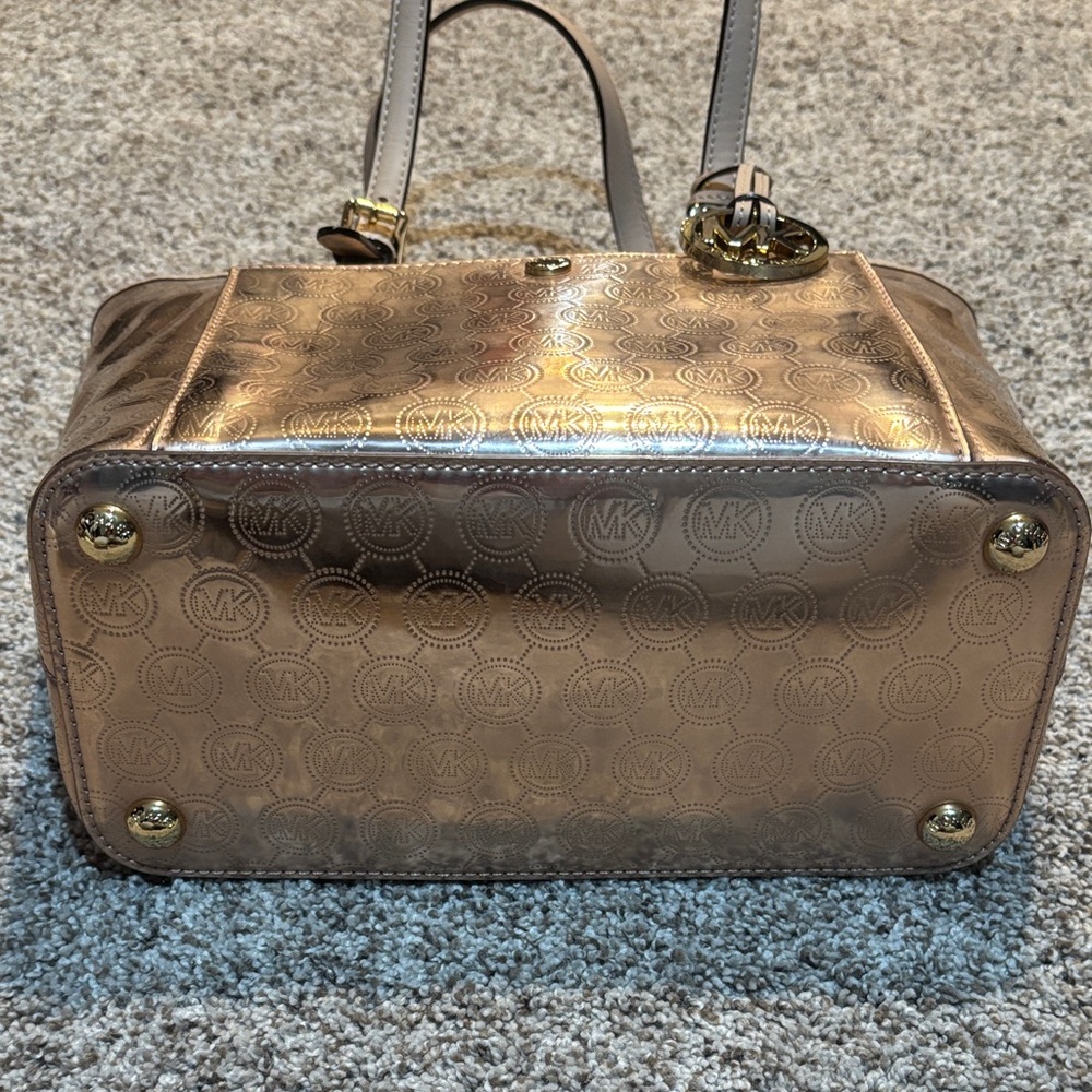Michael Kors Metallic Rose Gold Tote - Picture 2 of 4